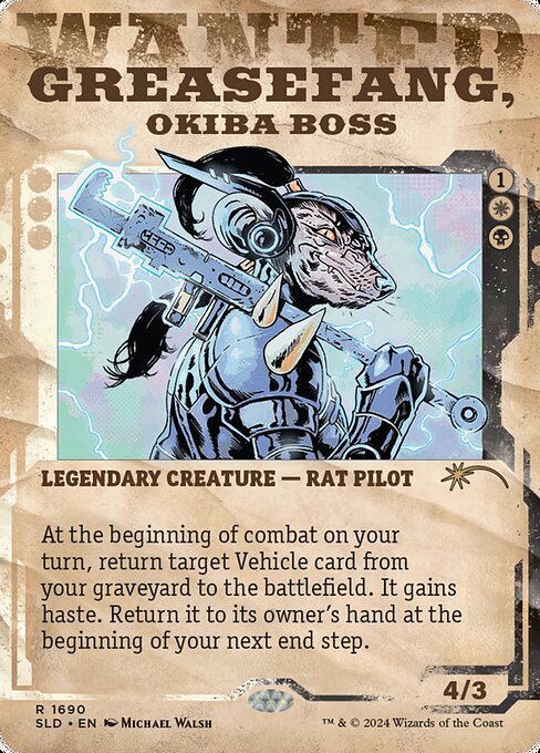 【ショーケース】【Foil】【EN】大牙勢団の総長、脂牙/Greasefang, Okiba Boss [SLD] 金R No.1690