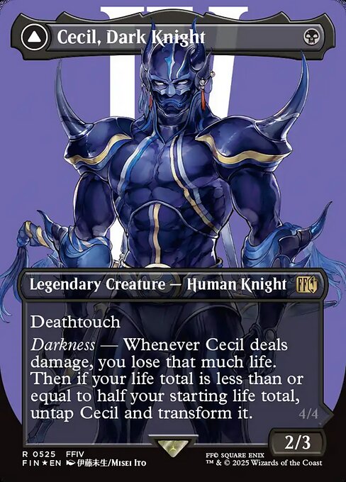 【ボーダレス】【サージFoil】【EN】暗黒騎士、セシル // 覚醒のパラディン、セシル/Cecil, Dark Knight // Cecil, Redeemed Paladin [FIN] 黒R No.525