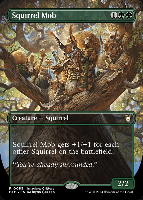 【ボーダレス】【Foil】【EN】リスの群れ/Squirrel Mob [BLC] 緑R No.85