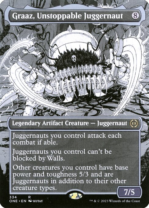 【ショーケース】【ボーダレス】【Foil】【EN】止められぬ巨大戦車、グラーツ/Graaz, Unstoppable Juggernaut [ONE] 茶R No.334