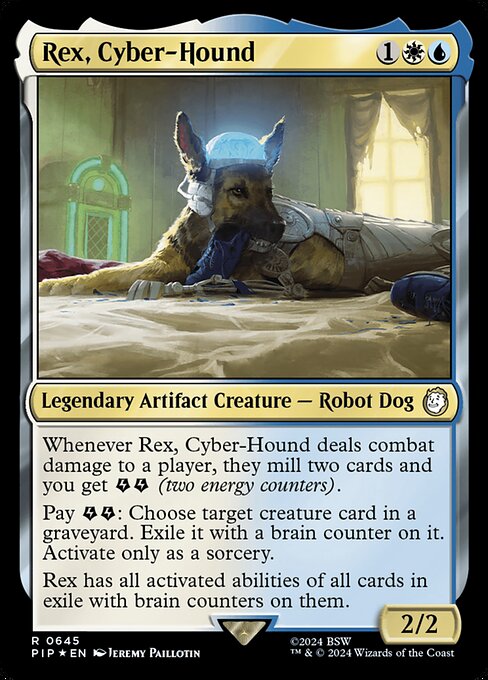 【サージFoil】【Foil】【EN】サイボーグ犬、レックス/Rex, Cyber-Hound [PIP] 金R No.645
