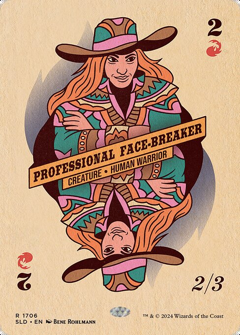 【ボーダレス】【Foil】【EN】顔壊しのプロ/Professional Face-Breaker [SLD] 赤R No.1706