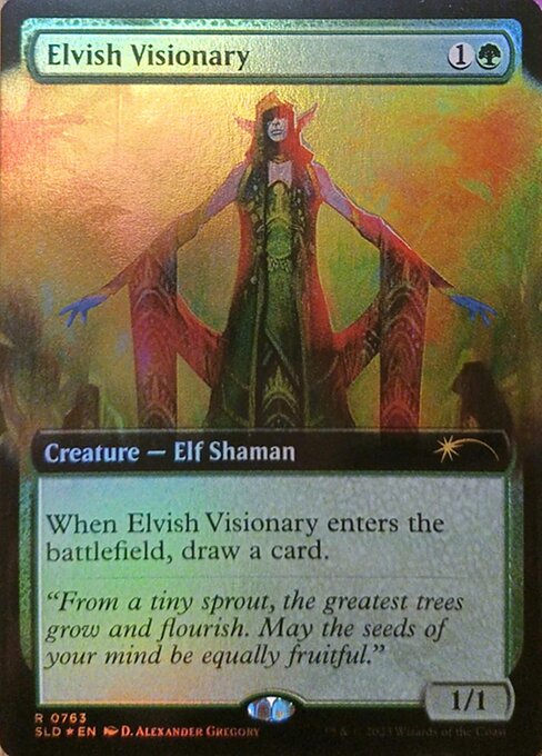 【拡張アート】【Foil】【EN】エルフの幻想家/Elvish Visionary [SLD] 緑R No.763