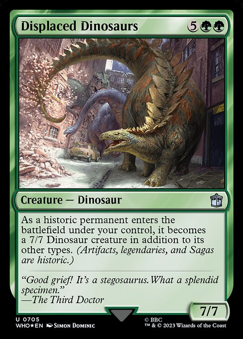 【サージFoil】【Foil】【EN】転置された恐竜/Displaced Dinosaurs [WHO] 緑U No.705