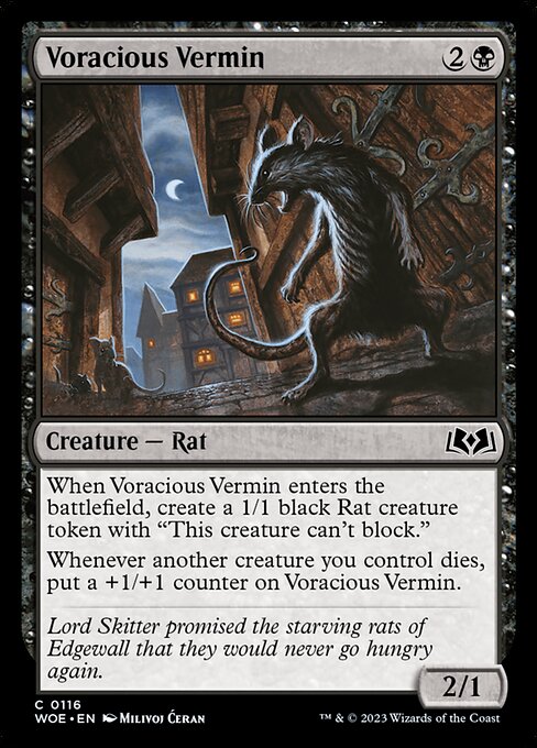 【Foil】【EN】大食の害獣/Voracious Vermin [WOE] 黒C No.116