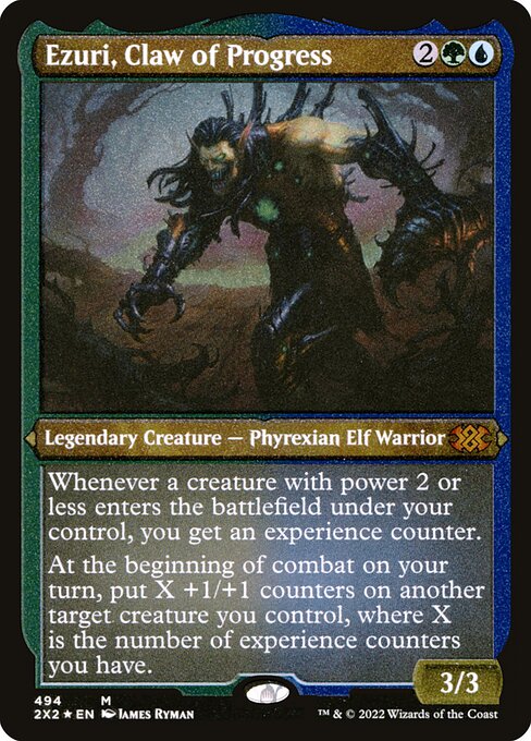 【エッチングFoil】【EN】進化の爪、エズーリ/Ezuri, Claw of Progress [2X2] 金M No.494
