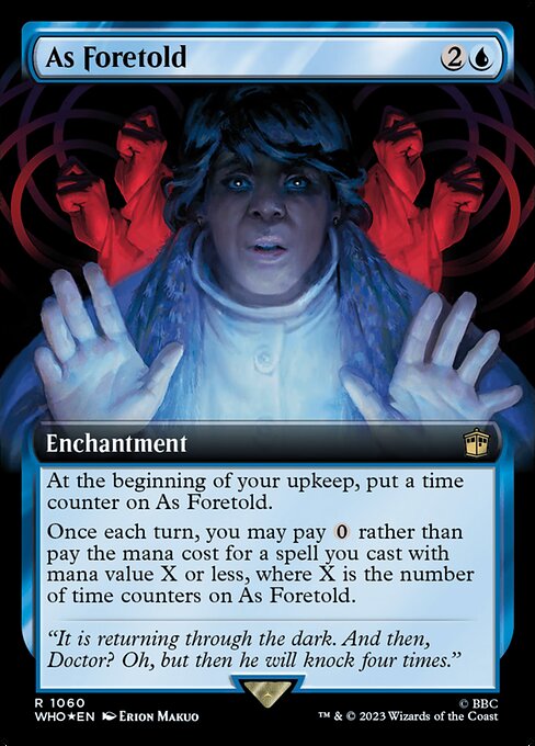 【サージFoil】【拡張アート】【Foil】【EN】予言により/As Foretold [WHO] 青R No.1060