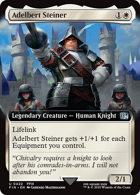 【拡張アート】【Foil】【EN】プルート隊隊長、スタイナー/Adelbert Steiner [FIN] 白U No.422