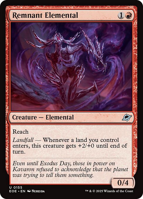 【Foil】【EN】残影の精霊/Remnant Elemental [EOE] 赤U No.155