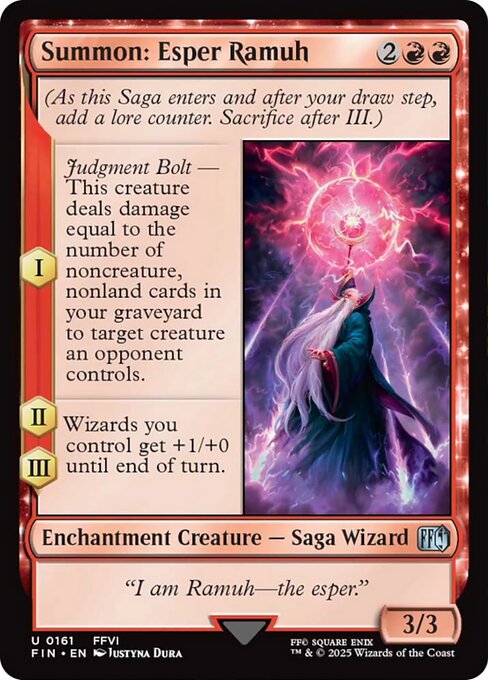 【EN】召喚：幻獣ラムウ/Summon: Esper Ramuh [FIN] 赤U No.161