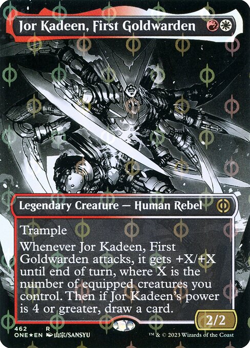 【ショーケース】【ボーダレス】【Foil】【EN】最初の黄金守護、ジョー・カディーン/Jor Kadeen, First Goldwarden [ONE] 金R No.462