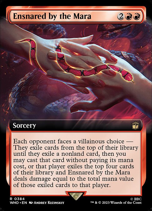 【拡張アート】【Foil】【EN】マーラによる誘惑/Ensnared by the Mara [WHO] 赤R No.384