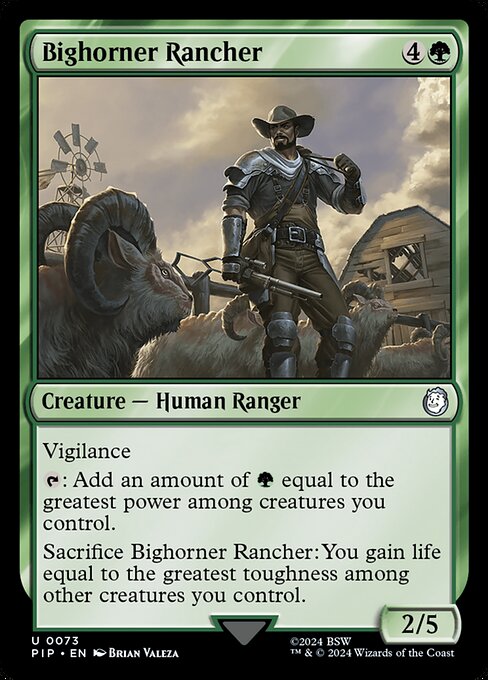 【Foil】【EN】ビッグホーナーの牧場主/Bighorner Rancher [PIP] 緑U No.73