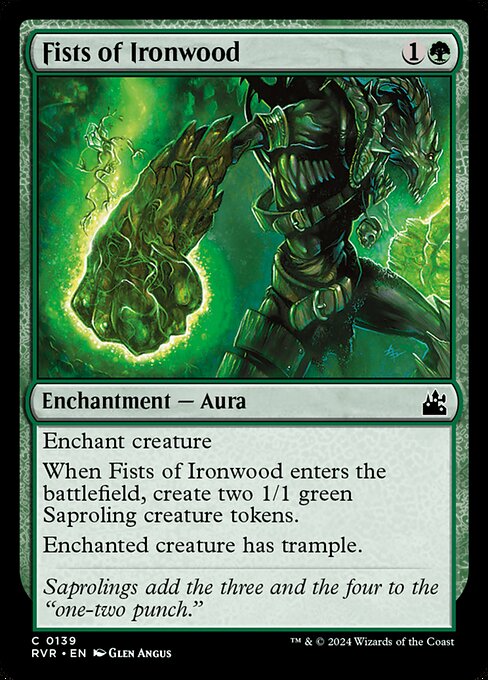 【Foil】【EN】鉄の樹の拳/Fists of Ironwood [RVR] 緑C No.139