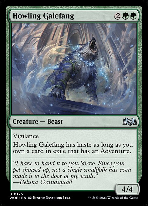 【Foil】【EN】吼えたける突風牙/Howling Galefang [WOE] 緑U No.175