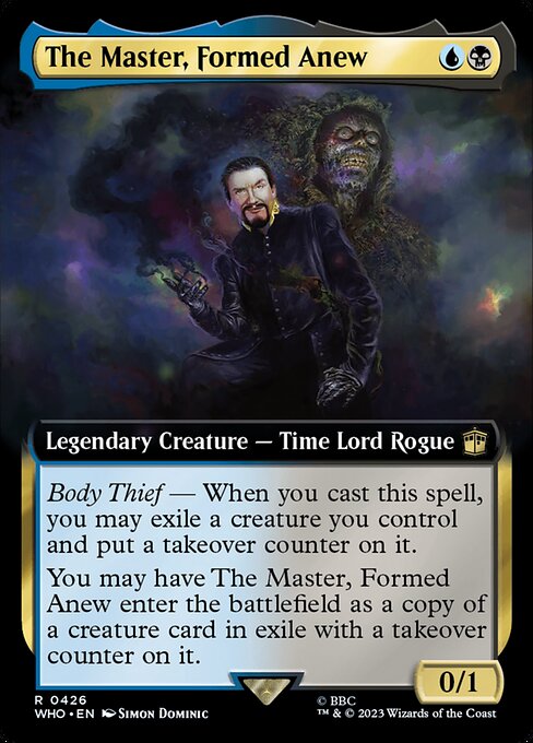 【拡張アート】【Foil】【EN】再誕者、マスター/The Master, Formed Anew [WHO] 金R No.426