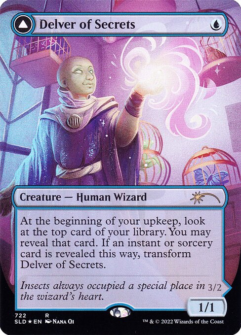 【ボーダレス】【Foil】【EN】Delver of Secrets // Insectile Aberration [SLD] 白R No.722