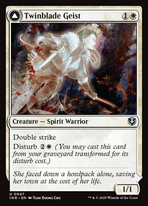 【Foil】【EN】Twinblade Geist // Twinblade Invocation [INR] 白U No.47