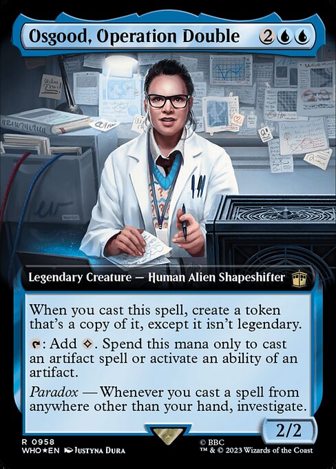 【サージFoil】【拡張アート】【Foil】【EN】オペレーション・ダブル、オスグッド/Osgood, Operation Double [WHO] 青R No.958