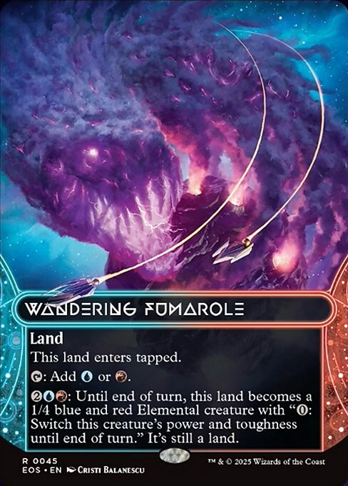 【ボーダレス】【Foil】【EN】さまよう噴気孔/Wandering Fumarole [EOS] 土地R No.45