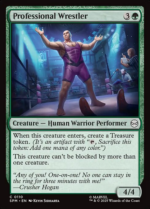 【Foil】【EN】プロレスラー/Professional Wrestler [SPM] 緑C No.110