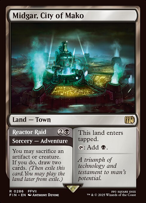 【Foil】【EN】魔晄都市、ミッドガル // 魔晄炉爆破作成/Midgar, City of Mako // Reactor Raid [FIN] 土地R No.286