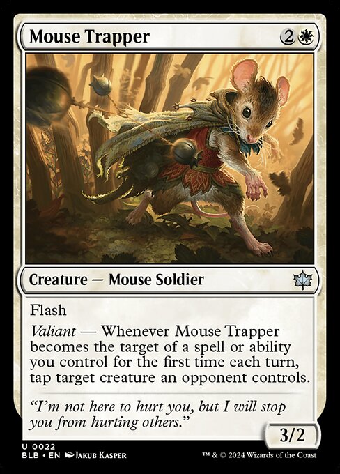 【Foil】【EN】ハツカネズミの罠師/Mouse Trapper [BLB] 白U No.22