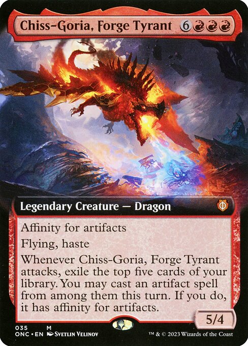 【拡張アート】【EN】溶鉱炉の暴君、チス＝ゴリア/Chiss-Goria, Forge Tyrant [ONC] 赤M No.35