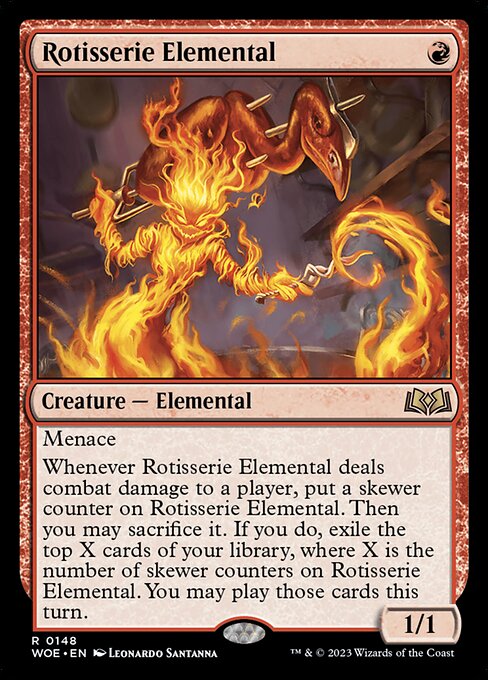 【Foil】【EN】ロティサリーの精/Rotisserie Elemental [WOE] 赤R No.148