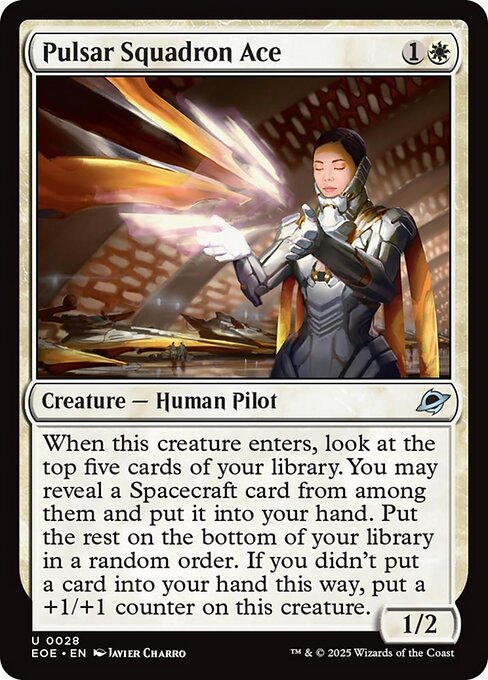 【Foil】【EN】パルサー戦隊の撃墜王/Pulsar Squadron Ace [EOE] 白U No.28