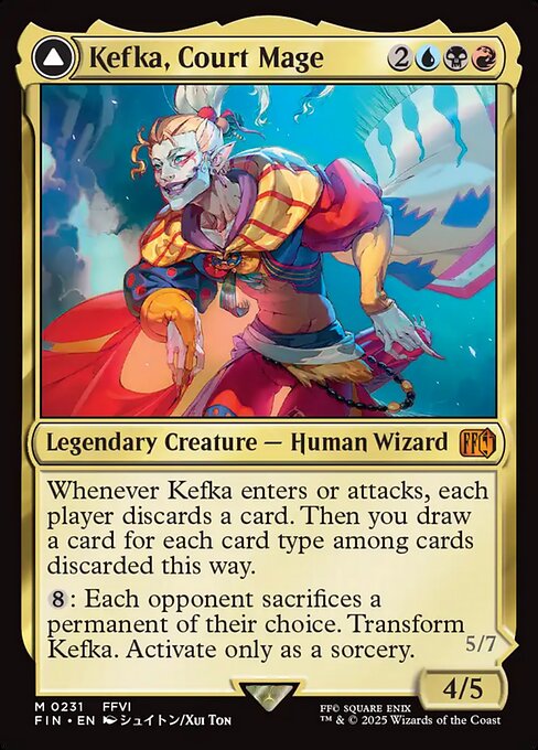 【EN】人造魔導士、ケフカ // 破壊の化身、ケフカ/Kefka, Court Mage // Kefka, Ruler of Ruin [FIN] 金M No.231