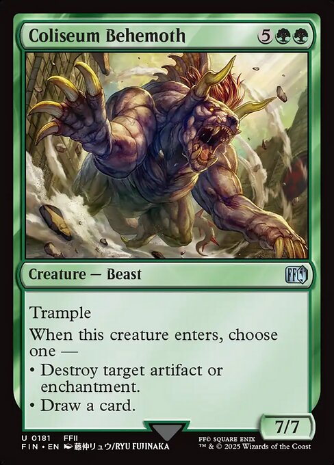 【Foil】【EN】闘技場のベヒーモス/Coliseum Behemoth [FIN] 緑U No.181