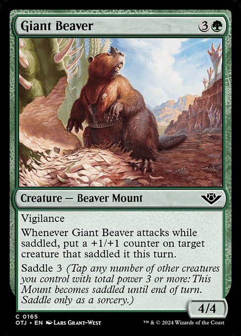 【Foil】【EN】巨大ビーバー/Giant Beaver [OTJ] 緑C No.165