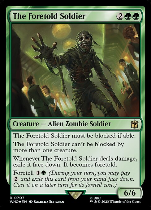 【サージFoil】【Foil】【EN】フォートールドの兵士/The Foretold Soldier [WHO] 緑R No.707
