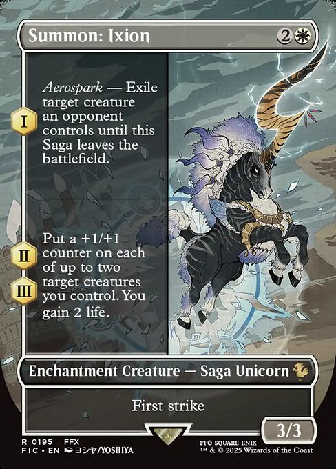 【ボーダレス】【Foil】【EN】召喚：イクシオン/Summon: Ixion [FIC] 白R No.195