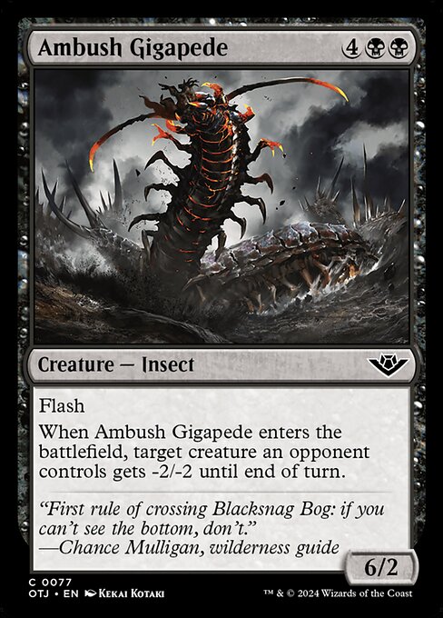 【Foil】【EN】待ち伏せる千足虫/Ambush Gigapede [OTJ] 黒C No.77