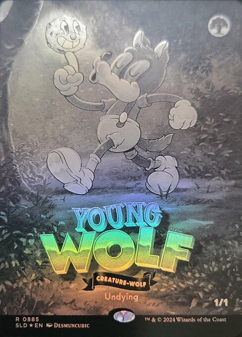 【ボーダレス】【Foil】【EN】若き狼/Young Wolf [SLD] 緑R No.885