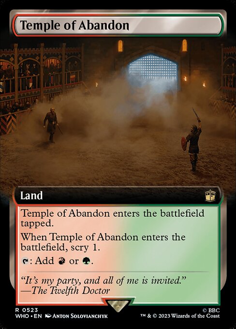 【拡張アート】【Foil】【EN】奔放の神殿/Temple of Abandon [WHO] 無R No.523