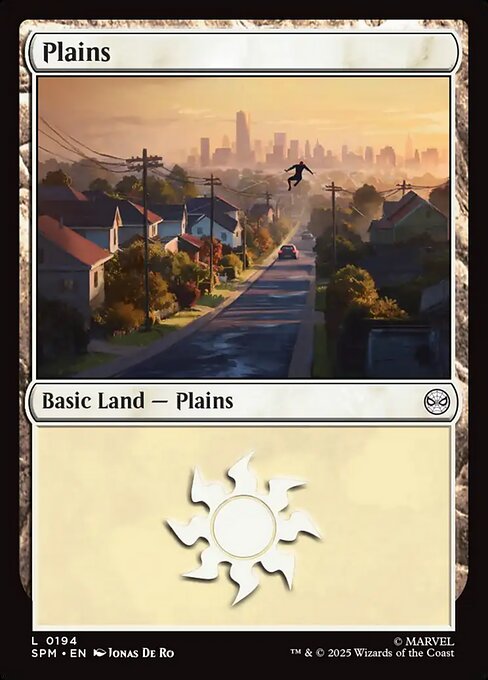 【Foil】【EN】平地/Plains [SPM] 土地C No.194