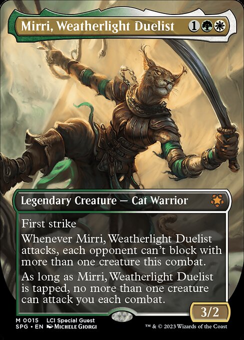 【ボーダレス】【Foil】【EN】ウェザーライトの決闘者、ミリー/Mirri, Weatherlight Duelist [SPG] 金M No.15