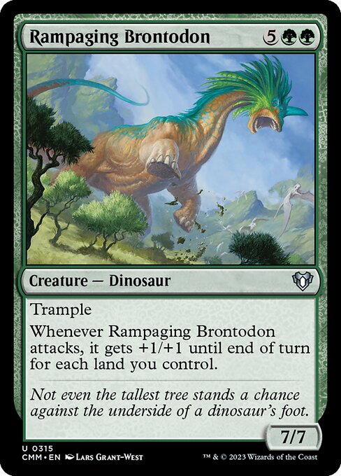 【Foil】【EN】暴れ回るブロントドン/Rampaging Brontodon [CMM] 緑U No.315
