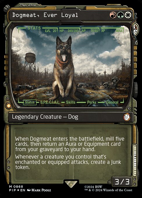 【ショーケース】【サージFoil】【Foil】【EN】忠実な友、ドッグミート/Dogmeat, Ever Loyal [PIP] 金M No.868