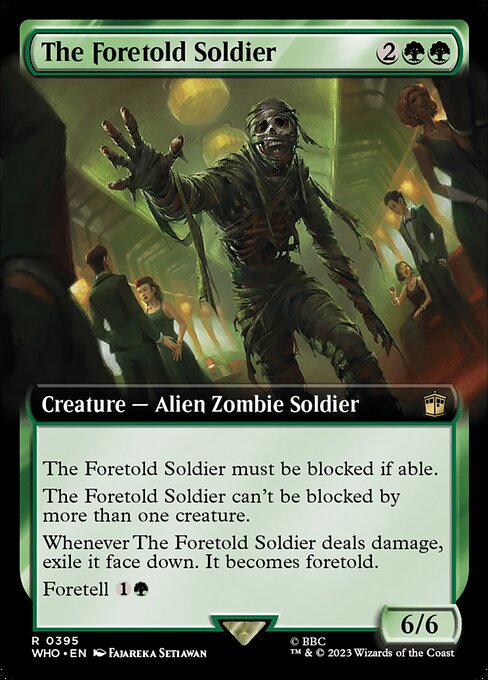 【拡張アート】【Foil】【EN】フォートールドの兵士/The Foretold Soldier [WHO] 緑R No.395