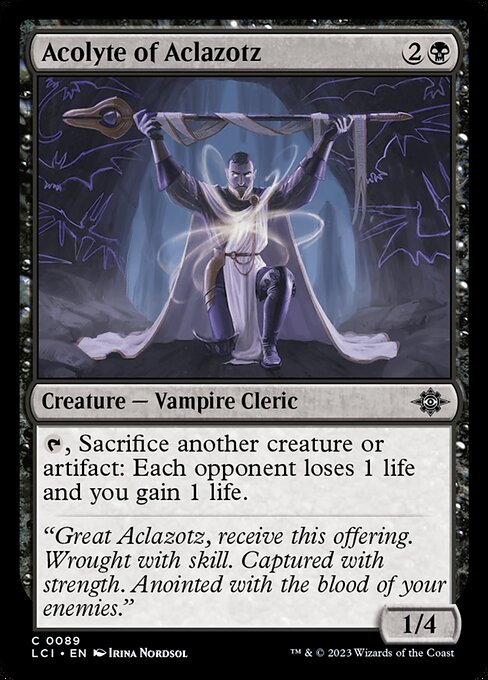 【Foil】【EN】アクロゾズの侍祭/Acolyte of Aclazotz [LCI] 黒C No.89