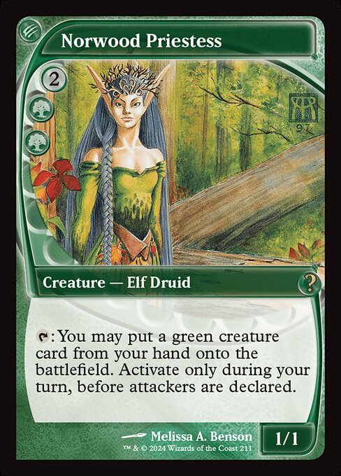 【Foil】【EN】ノーウッドの女司祭/Norwood Priestess [MB2] 緑R No.211