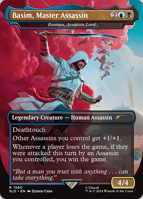 【フルアート】【Foil】【EN】暗殺卿、ラムセス/Ramses, Assassin Lord [SLD] 金R No.1560