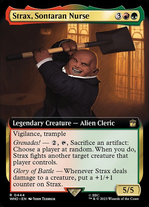【拡張アート】【Foil】【EN】ソンターランの看護師、ストラックス/Strax, Sontaran Nurse [WHO] 金R No.444