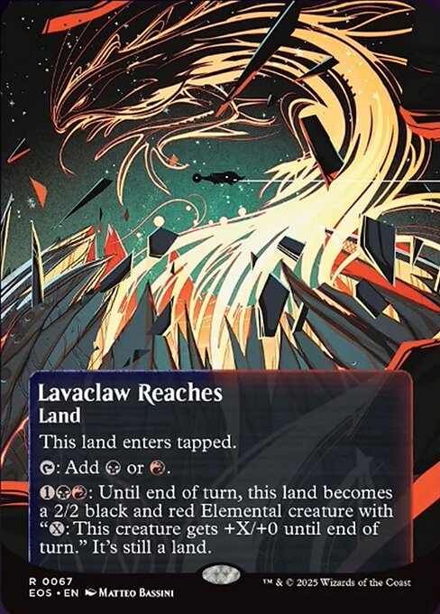 【ボーダレス】【Foil】【EN】溶岩爪の辺境/Lavaclaw Reaches [EOS] 土地R No.67