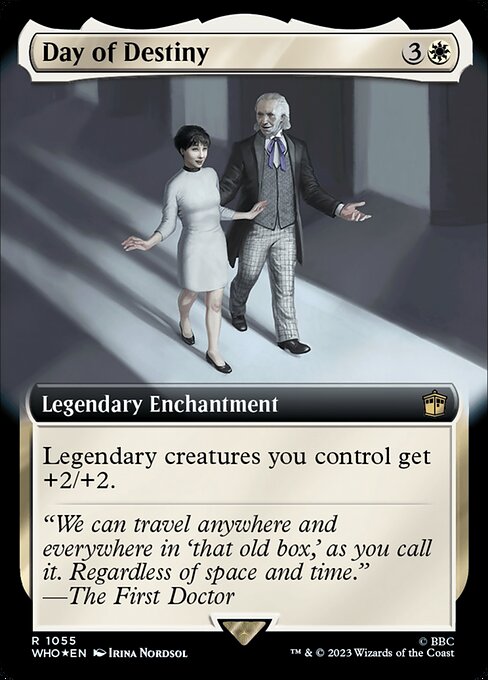 【サージFoil】【拡張アート】【Foil】【EN】運命の日/Day of Destiny [WHO] 白R No.1055