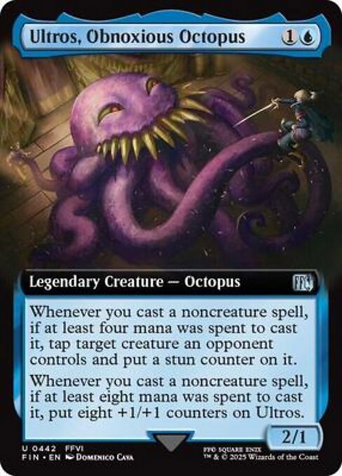 【拡張アート】【Foil】【EN】迷惑なタコ、オルトロス/Ultros, Obnoxious Octopus [FIN] 青U No.442